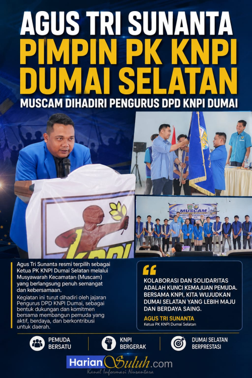 Agus Tri Suranta Pimpin PK KNPI Dumai Selatan, Muscam Dihadiri Pengurus DPD KNPI Dumai