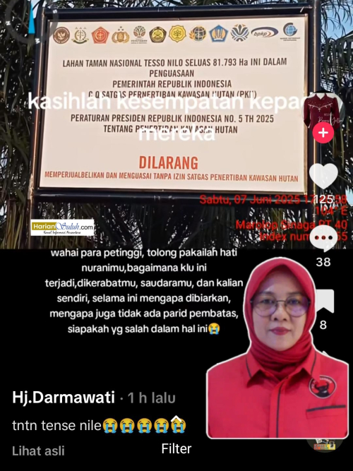 Anggota DPRD Pelalawan Fraksi PDI P Diduga Dukung Masyarakat Toro Perambah TNTN