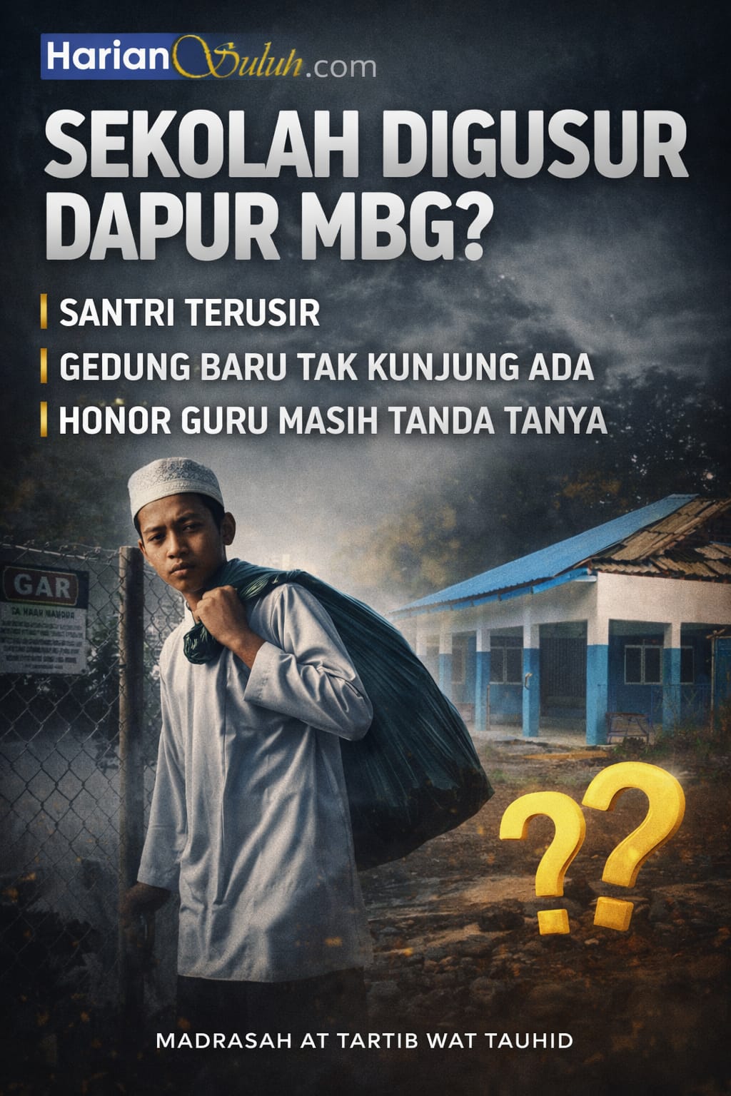 SEKOLAH DIGUSUR DAPUR MBG? SANTRI TERUSIR, GEDUNG BARU TAK KUNJUNG ADA, HONOR GURU MASIH TANDA TANYA