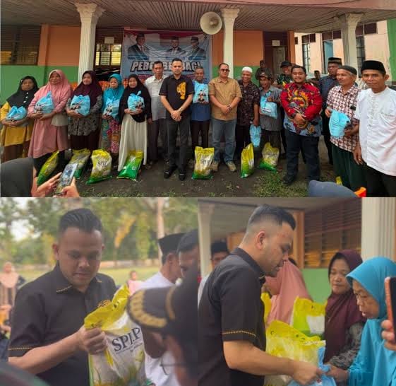 Bukan Sekadar Seremoni Pebriyan Winaldi Bagikan 100 Paket Sembako dan 100 Karung Beras untuk Warga Siak Hulu