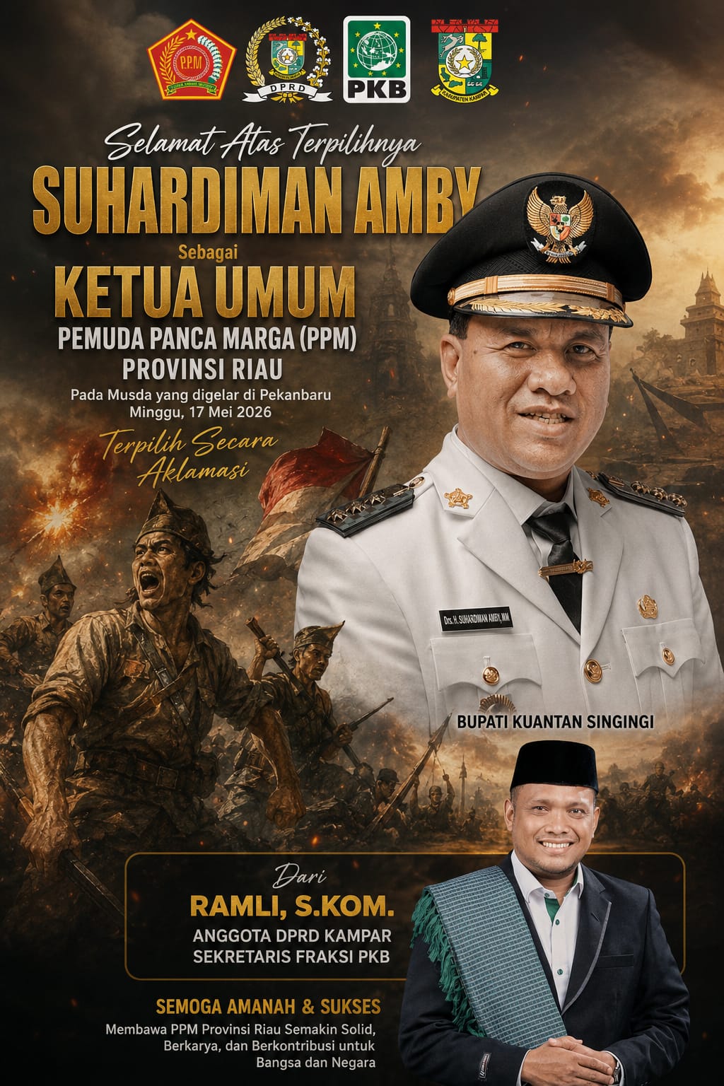 Suhardiman Amby Terpilih Aklamasi Jadi Ketum PPM Riau, Ramli : Datuk Sangat Peduli Dunia Jurnalistik